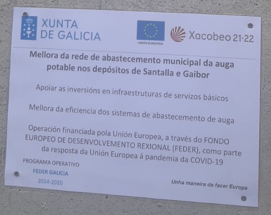 MELLORA DA REDE DE ABASTECEMENTO MUNICIPAL DA AUGA POTABLE NOS DEPÓSITOS DE SANTALLA E GAIBOR