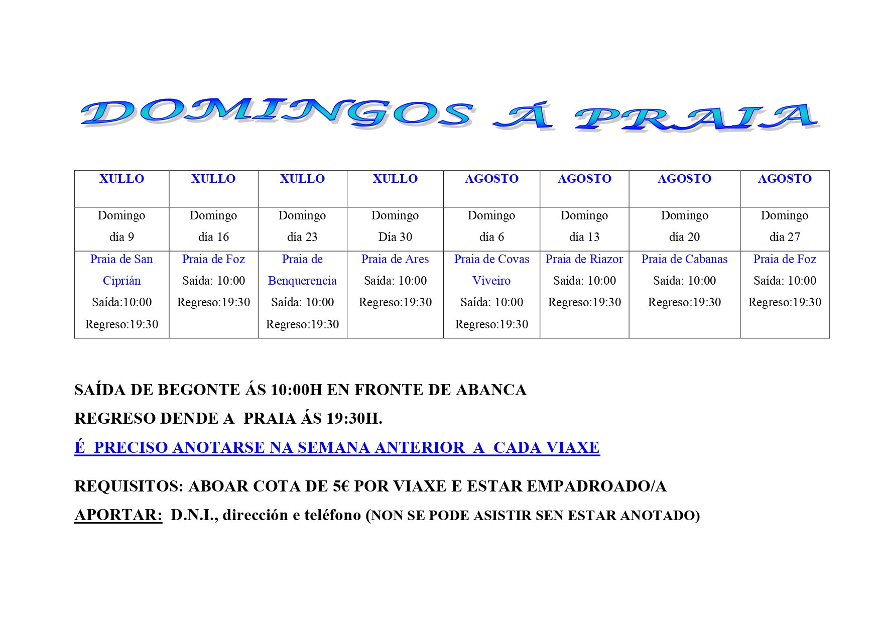 DOMINGOS Á PRAIA