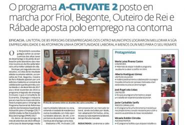 El programa A-CTIVATE 2 puesto en marcha por Friol, Begonte, Outeiro de Rei y Rábade apuesta por el empleo en el contorno