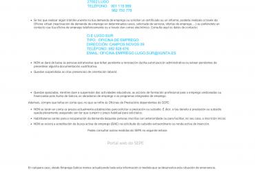 MEDIDAS URXENTES DE EMPREGO GALICIA PARA MINIMIZAR O IMPACTO DO COVID-19