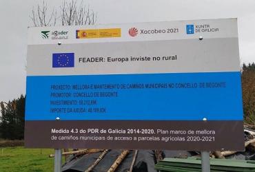 AGADER SUBVENCIONA LA MEJORA Y MANTENIMIENTO DE CAMINOS MUNICIPALES DE ACCESO A EXPLOTACIONES AGRARIAS EN EL AYUNTAMIENTO DE BEGONTE 2020/2021 (MR701E)