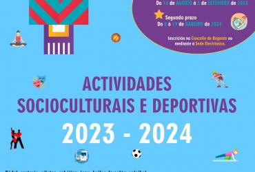 O PRÓXIMO LUNS PRESENTAREMOS A PROGRAMACIÓN DE ACTIVIDADES SOCIOCULTURAIS E DEPORTIVAS 2023/2024 🏀🏊♀️🧘♀️🎭🎨🎺🎲🤸